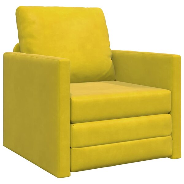 vidaXL Canapé-Lit 60cm Jaune foncé Velours