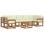 vidaXL Ensemble de canapés d'extérieur 8 Pièces Naturel et Crème