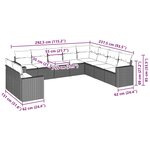 vidaXL Salon de jardin 10 Pièces avec coussins marron résine tressée