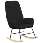 vidaXL Chaise à bascule avec repose-pied Noir Tissu