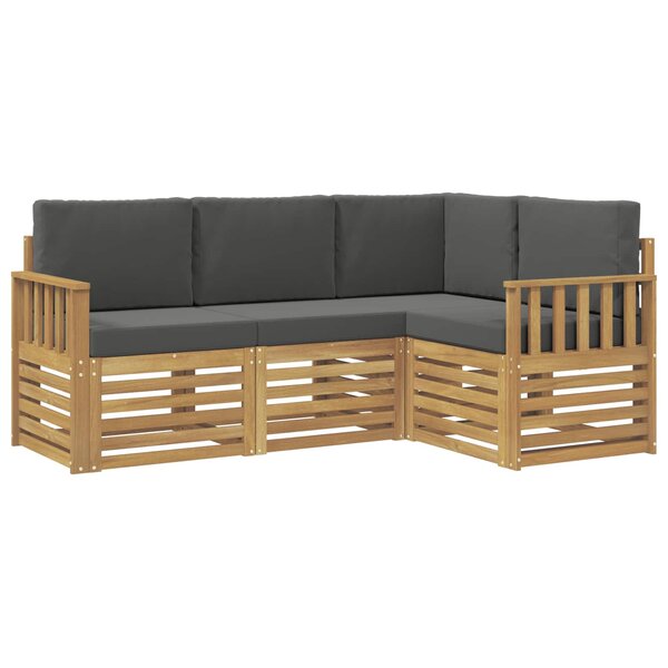 vidaXL Ensemble de canapés d'extérieur 4 pc Blanc et anthracite