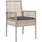 Chaises de jardin vidaXL 2 Pièces avec coussins Gris clair en poly rattan