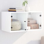 vidaXL Armoire murale avec portes en verre blanc 68 5x37x35 cm
