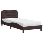 vidaXL Lit avec matelas Hvar marron foncé 90x200 cm tissu