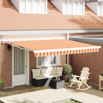 vidaXL Auvent Rétractable Automatique Jaune et Orange 400x300 cm