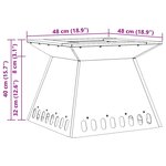 vidaXL Braise Noir 48 x 48 x 40 cm Acier laminé à froid