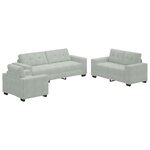 vidaXL Ensemble de Canapés 3 Pièces Gris 221 x 78 x 80 cm Velours