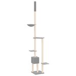 vidaXL Arbre à chat du sol au plafond Gris clair 258 5-284 5 cm