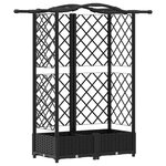 vidaXL Lit Élevé avec Treillis et Toit Noir 124 x 40 x 123 cm PP