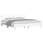 vidaXL Cadre de lit avec tête de lit et LED blanc 180x200 cm