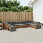 vidaXL Ensembles de canapés avec coussin 10 Pièces Bois d'Acacia Massif