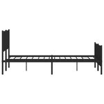 vidaXL Cadre de lit métal sans matelas avec pied de lit noir 183x213cm