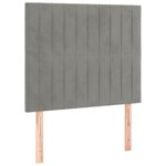 vidaXL Sommier à lattes de lit et matelas Gris clair 90x200 cm Velours