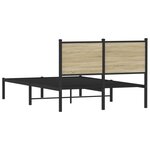 vidaXL Cadre de lit en métal sans matelas chêne sonoma 120x200 cm