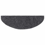 vidaXL Tapis d'escalier autocollants 30 pièces 65 x 21 x 4 cm Gris foncé Demi-rond Grand