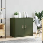 vidaXL Armoire de rangement Vert olive 80 x 40 x 70 cm Acier