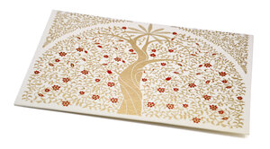 PAPERTREE GAIA Lot de 5 Enveloppes cadeau A5 Ivoire/Rouge