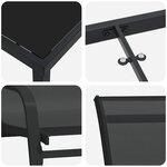 vidaXL Set jardin 7 pièces en textilène noir et acier
