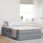 vidaXL Lit avec rangement et matelas Gris clair 120 x 200 cm Polyester