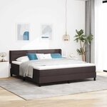 vidaXL Lit boxspring avec matelas Marron foncé 180 x 200 cm