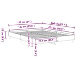 vidaXL Cadre de lit 2 Pièces Blanc 152 x 203 cm Bois d'ingénierie