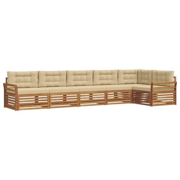 vidaXL Ensemble de canapés d'extérieur 6 pc Naturel et Beige