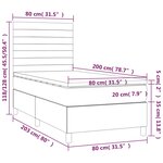 vidaXL Sommier à lattes de lit avec matelas Gris clair 80x200 cm Tissu