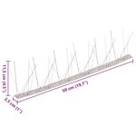 vidaXL Ensemble de 40 pointes à 5 rangées contre oiseaux Inox 20 m