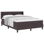 vidaXL Lit à ressorts avec matelas Marron foncé 190 x 140 cm Polyester