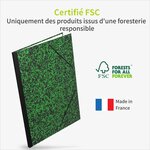 ACROPAQ Carton à dessin A2- 52 x 72 cm  XXL Grand  Avec fermeture élastique  Dos extensible pour plus d'espace- Vert-Noir