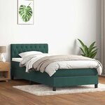 vidaXL Sommier à lattes de lit et matelas vert foncé 90x210 cm velours