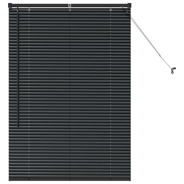 vidaXL Store de Fenêtre avec des rideaux Autre Noir 80 x 130 cm Aluminium