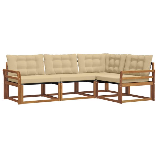 vidaXL Ensemble de canapés d'extérieur 4 pc Naturel et Beige