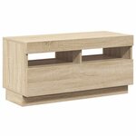 vidaXL Meuble TV avec lumières LED chêne sonoma 80x35x40 cm