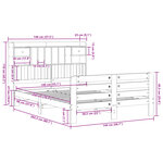 vidaXL Lit bibliothèque sans matelas blanc 140x200 cm bois pin massif