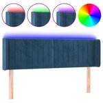 vidaXL Tête de lit à LED Bleu foncé 147x16x78/88 cm Velours