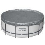 Bestway Couverture de piscine Ø3 66 m Rond Polyester Gris