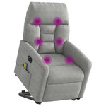 vidaXL Fauteuil inclinable de massage électrique gris clair
