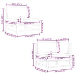 vidaXL Salon de jardin 2 Pièces avec coussins blanc crème Bambou