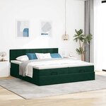 vidaXL Cadre de lit ottoman avec matelas vert foncé 160x200 cm velours