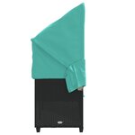 vidaXL Chaise longue avec auvent et coussins noir résine tressée