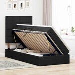 vidaXL Lit avec rangement et matelas Noir 90 x 200 cm tissu