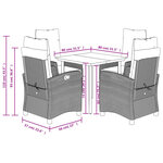 vidaXL Ensemble à manger de jardin coussins 5Pièces Noir Résine tressée