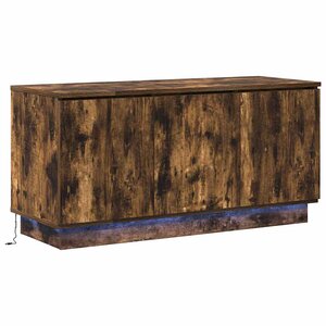 vidaXL Meuble TV avec LED Chêne fumé 100 x 38 x 49 cm