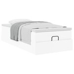 VidaXL Cadre de lit ottoman avec matelas blanc 80x200 cm similicuir