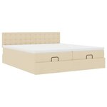 VidaXL Cadre de lit ottoman avec matelas crème 160x200 cm tissu