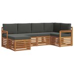 vidaXL Ensemble de canapés d'extérieur 6 pc Naturel et Anthracite