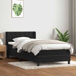 vidaXL Sommier à lattes de lit avec matelas noir 80x220 cm velours
