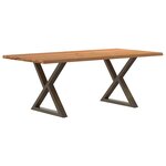 vidaXL Table à manger avec bord vivant 200x100x74 cm bois massif chêne
