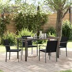 vidaXL Ensemble de salle à manger pour jardin 5 Pièces Noir Poly rotin